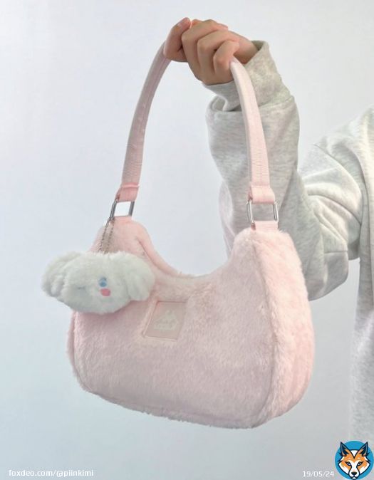 fluffy pink purse