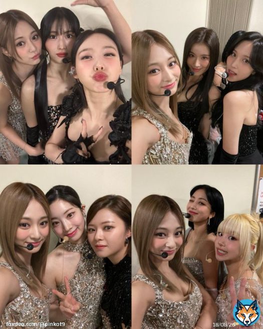 Tzuyu taking pics of TWICE in a group of 3 to welcome 2023.