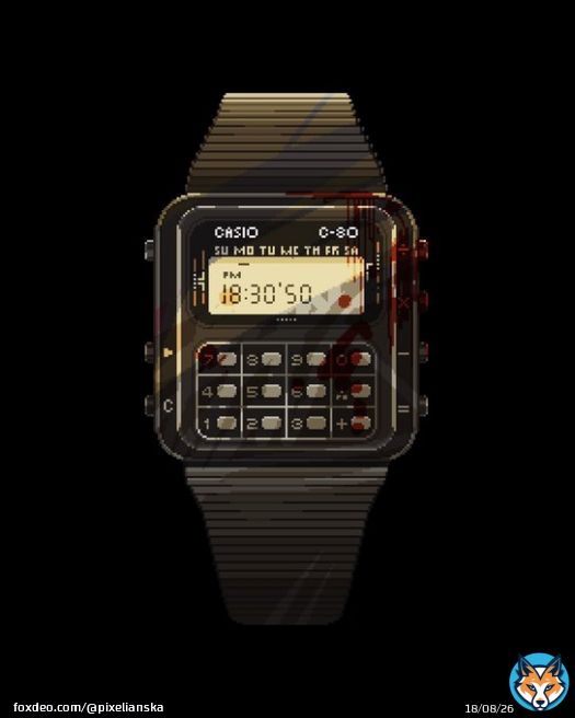 Casio C-80  Digital Calculator-Watch   #pixelart #casio #oldtech #nostalgia #80s #DigitalArtist