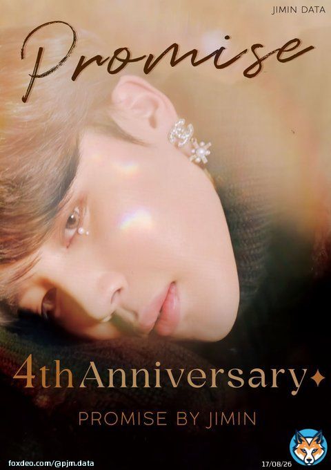 On the last day of December 2018 Jimin blessed us with his incredible talent and angelic voice with the release of 'Promise'. He worked really hard, and gave us a comforting song we'll forever treasure   Let's celebrate #4YearsWithPromise  #약속4주년축하해 축하해 PROMISE BY JIMIN