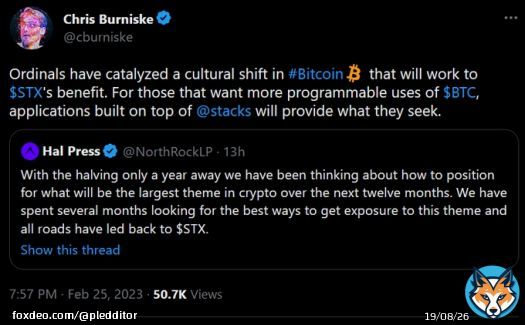 Stacks is a sovereign blockchain that has nothing to do with bitcoin or bitcoin Ordinals.  These guys are scammers trying to sell you a false narrative to pump their shitcoin bags. Don't fall for it!