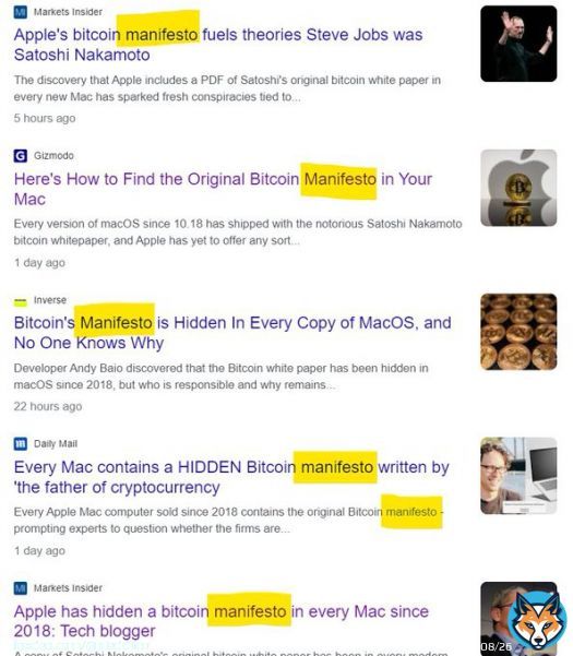 The MSM for some reason has decided to rename the Bitcoin Whitepaper to the 'Bitcoin Manifesto'