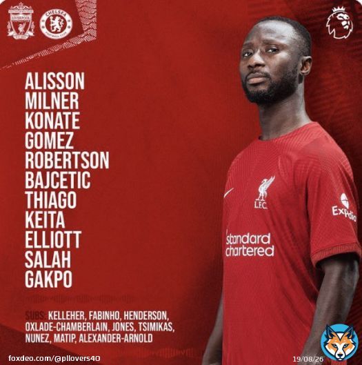 تشكيلة الليفر الرسمية لمواجهة تشيلسي #LIVCHE #PL