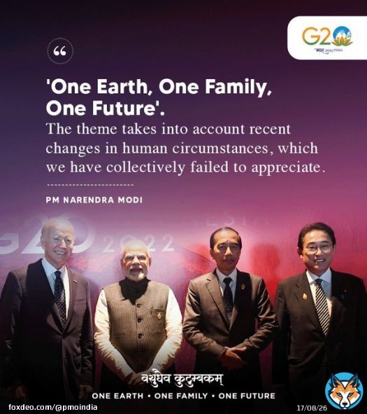 The greatest challenges the world faces today, can only be solved, by acting together. #G20India