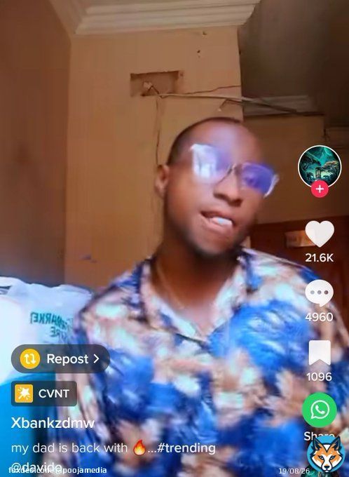 They are cooking this guy on TikTok.   One said Davido that stopped downloading at 26%.   Nigerians