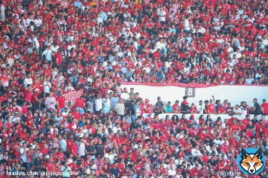 The fans are ready for the CAF Champions Final between Wydad v Al Ahly.  Over 45,000 fans (Sold Out).  #DestinationMorocco2025