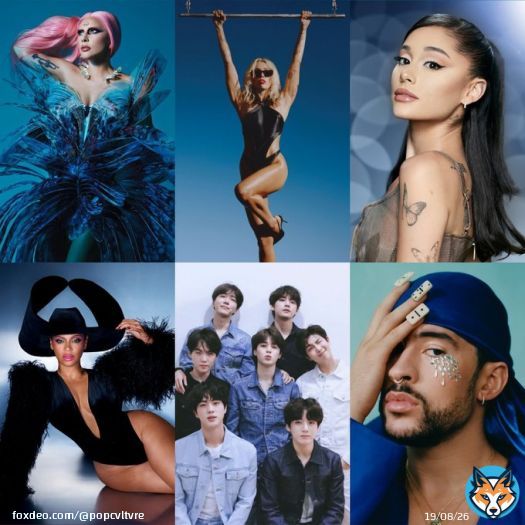 Billboard&rsquo;s Greatest Pop Stars by year:  2001: Jennifer Lopez 2002: Eminem 2003: Beyonc&eacute; 2004: Usher 2005: Kanye West 2006: Justin Timberlake 2007: Rihanna 2008: Lil Wayne 2009: Lady Gaga 2010: Katy Perry 2011: Adele 2012: Rihanna 2013: Miley Cyrus 2014: Beyonc&eacute; 2015: Taylor&hellip;&nbsp;Show more