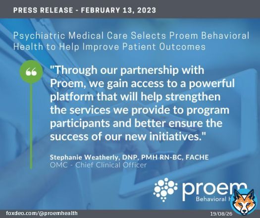 As a developer of an evidence-based clinical workflow software engine that helps providers triage patients and produce better #mentalhealth outcomes, we are pleased to announce an agreement with Psychiatric Medical Care (PMC).