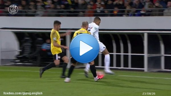 Lovely piece of #Skill from @KMbappe   #USPCPSG I @coupedefrance