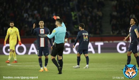 | Achraf Hakimi could get at least a two game suspension after getting sent off against Ajaccio.  [@le_Parisien]