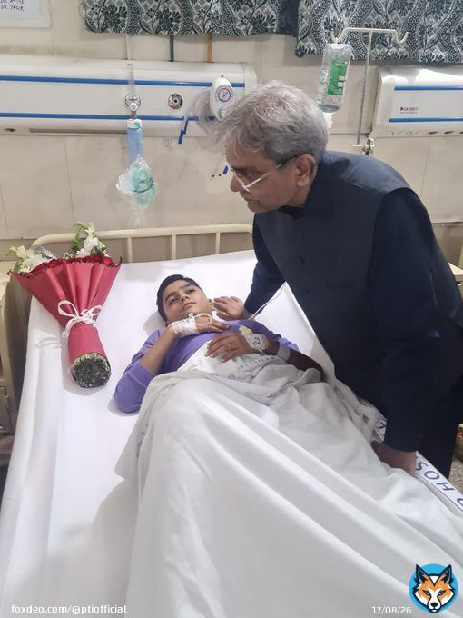 13 years old Areeb Khan was also injured in the assassination attempt on Imran Khan. He&rsquo;s stable and much better now. #عمران_خان_ہماری_ریڈ_لائن_ہے