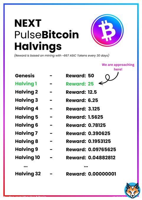 This is just a friendly reminder that the very first PulseBitcoin Halving Event is set to occur in approx. 3 weeks!