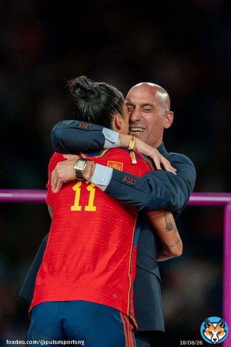 Spain's FA president Luis Rubiales, has defended his kiss with World Cup-winning star Jenni Hermoso as just a show of affection