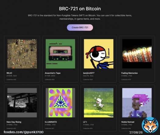 GM to Smart BRC-721.  * The first BRC-721 on Bitcoin, deployed in Mar 2023 * Powered by Solidity smart contracts * Easy as a pie to issue BRC-721 collections * 100 artists & projects published already    PS: BRC-721 marketplace is coming this wee