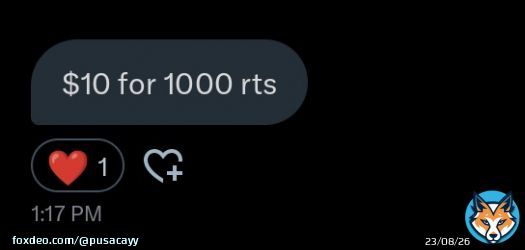 RT DEAL from @AltcoinGlitz   1000 retweets for $10 please help me to reach this goal po maraming salamat