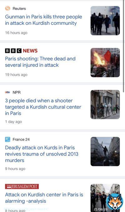 A known white supremacist in Paris out on bail after attacking migrants, target kills 3 Kurdish Muslims, and this likely the first you heard.  Meanwhile media & French President Macron won&rsquo;t even use the word &ldquo;terrorism&rdquo; to describe this act of terror.  Reckless double standards.