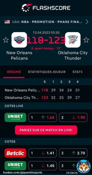 New Orleans Pelicans - Oklahoma City Thunder 118:123 @FlashscoreFR #NBA #NBAextra #NBATwitterLive @beinsports_FR @TrashTalk_fr #ATTPlayIn #PLAYOFFMODE  Plus d'infos: