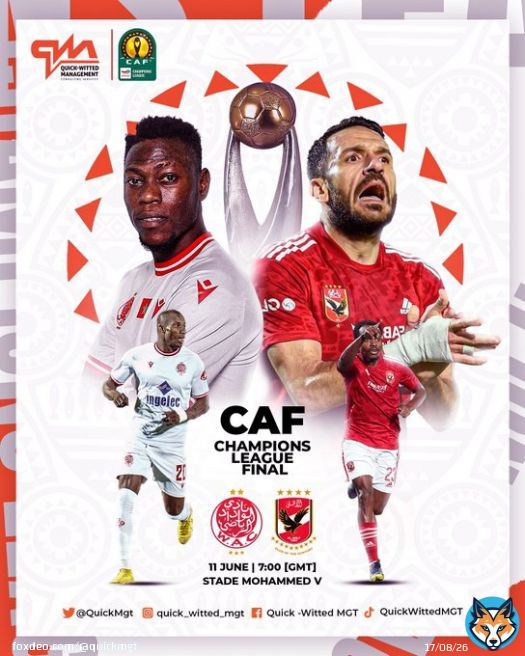 Match day!  #CAFChampionsLeague final  @WACofficiel  @AlAhly    Stade Mohammed V     7:00 pm  #TotalEnergiesCAFCL #CAFCLfinal