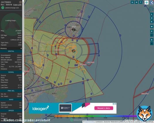 MULTI ADSBX CIRCLING ALERT : At time Wed Sep 21 07:37:34 2022 #JA78MH   was likely to be circling at FL10 7nm from MZE Miyazaki_VOR-DME_JP  near 宮崎市, 宮崎県, 880-8505, 日本 #AvGeek #ADSB