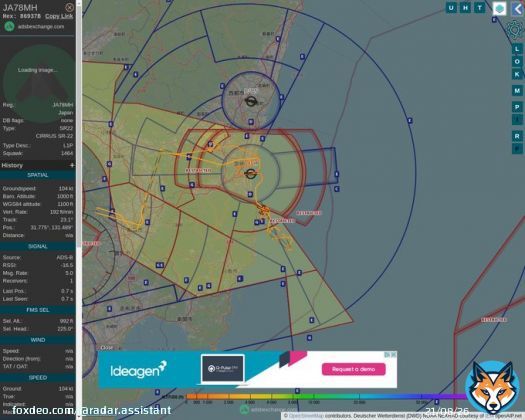 MULTI ADSBX CIRCLING ALERT : At time Wed Sep 21 07:37:34 2022 #JA78MH   was likely to be circling at FL10 7nm from MZE Miyazaki_VOR-DME_JP  near 宮崎市, 宮崎県, 880-8505, 日本 #AvGeek #ADSB