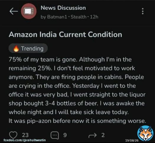 #amazon is having bad days!  Or probably the world is. It's heartbreaking that the #indianmedia is not covering this.  #engineering #EngineeringJobs #layoffs