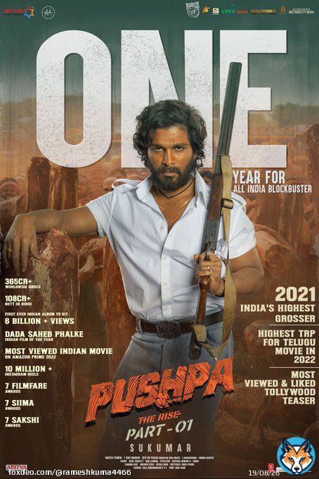 Congratulations for 1 year of Pushpa The Rise Part 1 Climax was just awesome literally got goosebumps. One of the best movie  #PushpaDay #JhukegaNahiSala Flower Nahi Fire