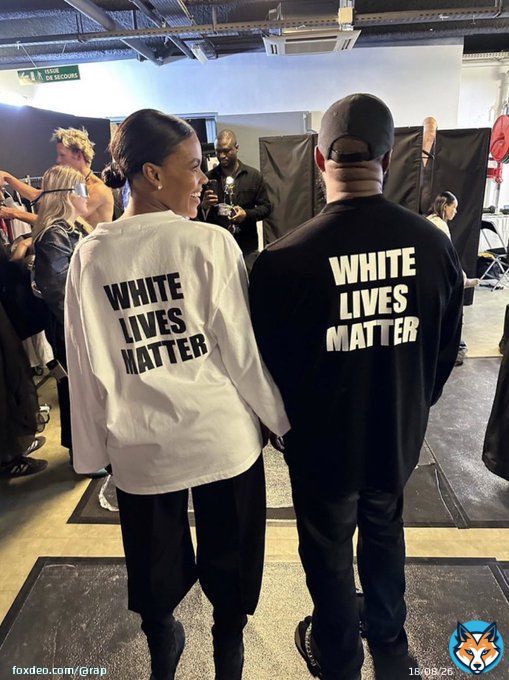 Kanye West & Candace Owens wearing White Lives Matter shirts