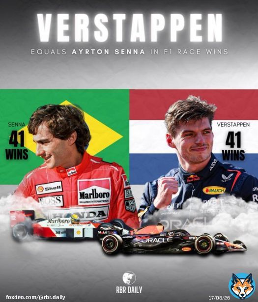 With Max Verstappen winning the 2023 Canadian Grand Prix, he has equalized legendary Brazilian F1 driver Ayrton Senna in race wins!    #CanadianGP