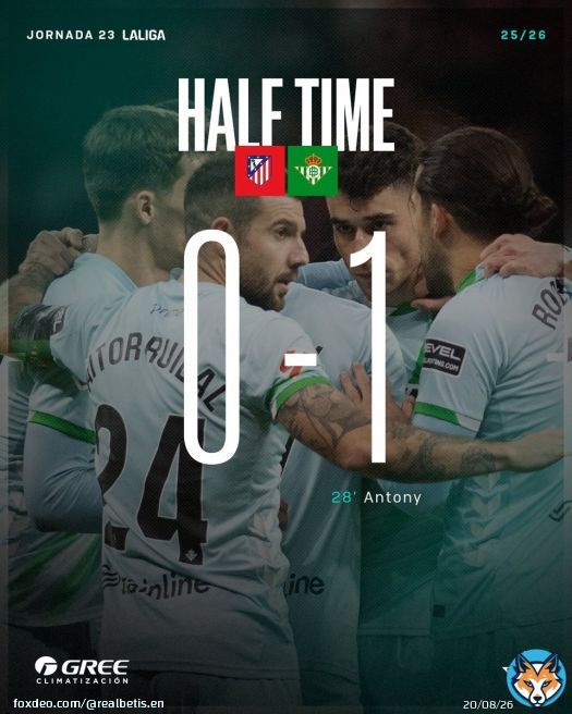 LEADING at the break! #AtletiRealBetis