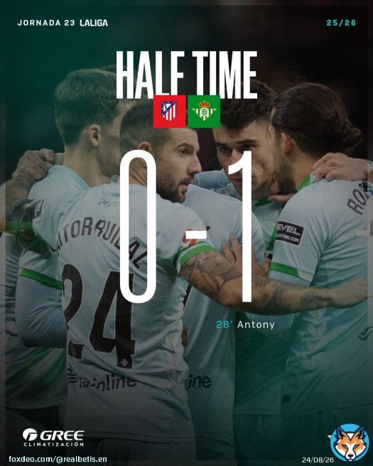 LEADING at the break! #AtletiRealBetis