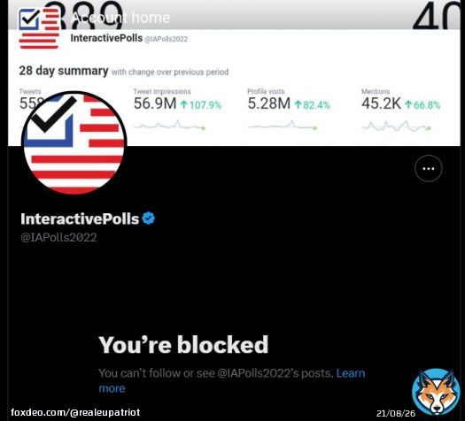 Lol another triggered soy polling account did I hurt your feelings? @IAPolls2022 Imagine running a polling account and blocking people lmao