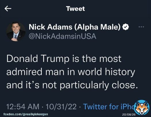 Donald Trump is despised worldwide, except for a few dictators and a shrinking mob of mouth-breathing criminals. There, fixed it for you, Nick.