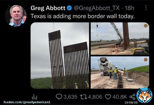 Yesterday, Texas Gov Greg Abbott was bragging about adding border wall.  Today, 83,000 Texans are without power during another winter storm in 17 degree weather.  Because priorities.
