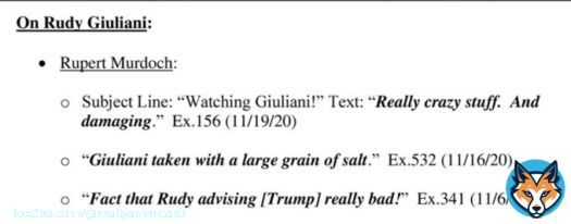 Rupert Murdoch and his talking heads at Fox News all knew how ridiculous Rudy Giuliani sounded, and knew how wrong the big lie was, but they helped spread it.  Fox News is just as responsible for what happened on January 6th.
