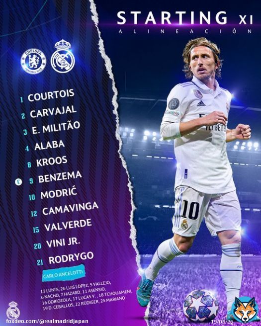 チェルシー戦のスターティングメンバーはこちら！  @ChelseaFC  #UCL