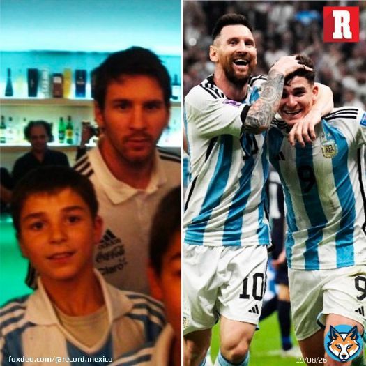 EL SUE&Ntilde;O DEL PIBE  Hace 10 a&ntilde;os Juli&aacute;n &Aacute;lvarez le ped&iacute;a foto a Messi y hoy Leo festeja con &eacute;l un gol en Copa del Mundo.  Lo lindo de la vida y el futbol.  EN VIVO: