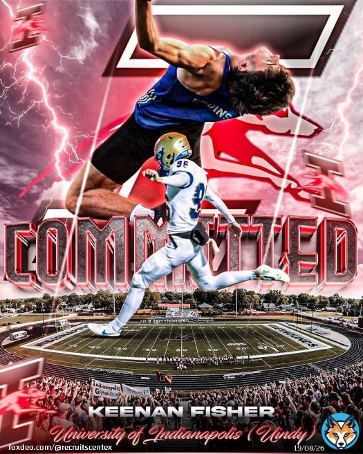 Yeah !! Congratulations. Guy does things the right way, coachable, high academic. D1 offers, D1 leg, but chose the best/right FIT. Gonna run track too. Take note fellas!! Proud of you.QuoteKeenan Fisher@KeenanFisher26·Jan 31Excited to announce I am committing to the University of Indianapolis to play football and track on scholarship! Thank you to everyone who’s helped me along the way @HKA_Tanalski @wcsBHSge @wcsBHScf @wcsBHSAD @JamesWilhoit25 @RecruitsCenTex @MentalGamePro @Briggs_bourgShow more