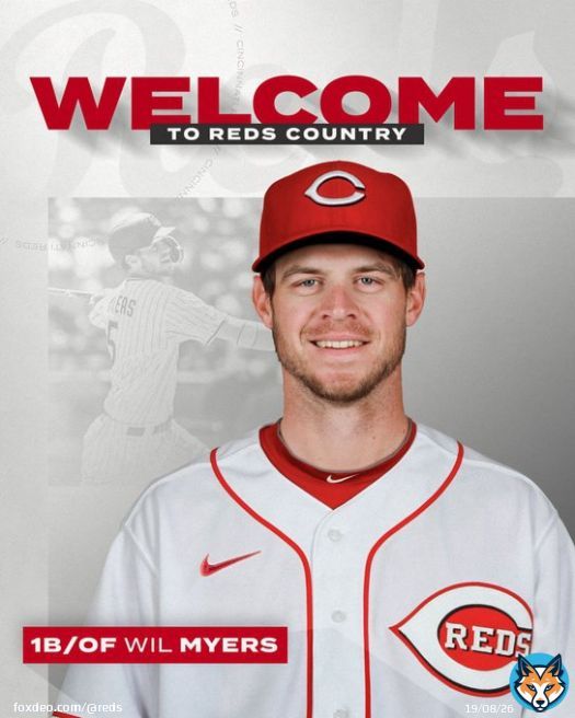 The #Reds today signed 1B/OF Wil Myers to a 1-year contract through the 2023 season with a mutual option for 2024.  Welcome to Reds Country, @wilmyers