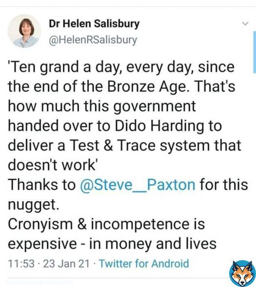 Thank you @Steve__Paxton   £10,000 a day back to the end of the Bronze age.  That's how much @Conservatives spent on Track and Trace, To fail.  The shareholders made plenty though.  #nhsstrikes #ToryCorruption