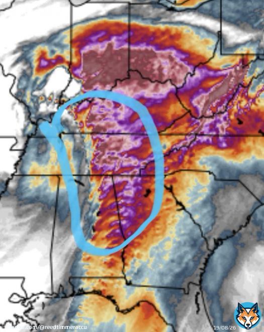 MAJOR TORNADO OUtBREAK appears likely tomorrow with extreme low-level wind shear parameters and supercellular storm mode expected. Greatest tornado threat will be from central KY/TN through northern AL/GA. Stay tuned to watches and warnings tomorrow