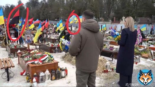 Ukrainian neo-Nazis. The Zelenskii's and the Latvian President's Egils Levits visited a Nazi cemetery in Lviv. In addition to the red and black Nazi UPA flag the two presidents have layed down some flowers to the 14th Waffen Grenadier SS Devision of of the 'Galicina'