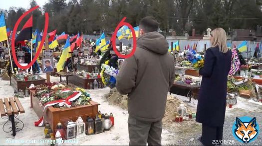 Ukrainian neo-Nazis. The Zelenskii's and the Latvian President's Egils Levits visited a Nazi cemetery in Lviv. In addition to the red and black Nazi UPA flag the two presidents have layed down some flowers to the 14th Waffen Grenadier SS Devision of of the 'Galicina'
