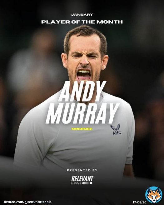 Relevant Tennis ATP Player of the Month   Nominee &ndash; Andy Murray   Achievements &ndash; Big win over Berrettini; great comeback against Kokkinakis, in the second-longest #AusOpen match ever   To vote, interact with this tweet.