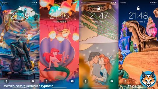 ディズニーパークで切り取った、 リトルマーメイドの世界をロック画面に。  保存の際はRT・いいね・コメントなど リアクションいただけると嬉しいです #リトルマーメイド