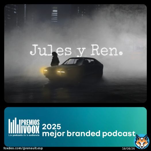 Jules y Ren es Mejor Branded Podcast 2025 en los Premios @ivoox. junto a @PodiumPodcast convertimos el coche en un dispositivo de entretenimiento con OpenR Link y llevamos la ficción sonora al volante. #PremiosiVoox2025 #Renault #JulesyRen