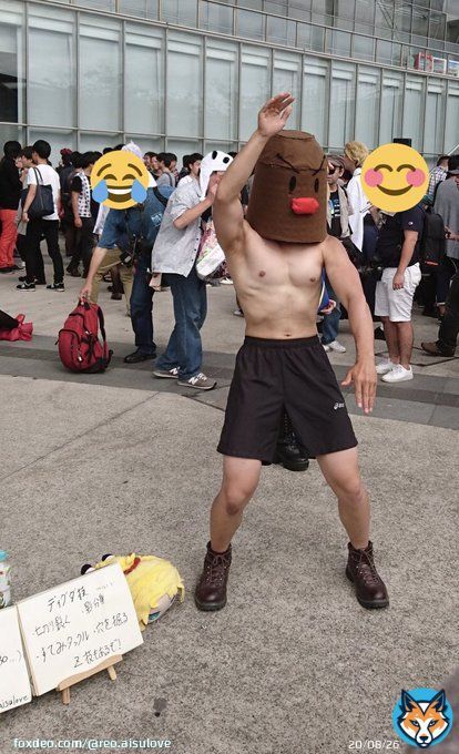 TGS2日目お疲れ様です。 今日はポケモンのディグダやりました。 正直上半身裸だから醜いと思われるか心配でしたが、沢山の方が笑って下さったので良かったです！ また機会がありましたらポケモンコスプレやってみたいです！ #TGSコスプレ  #TGS2018  #TGS2018コスプレ