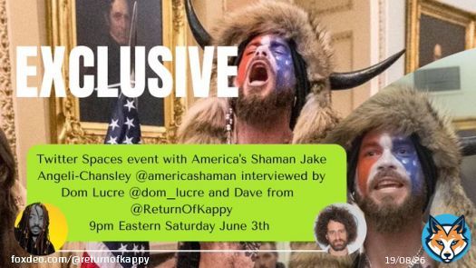 Saturday, June 3rd, join @americashaman @dom_lucre @ReturnOfKappy for an exclusive interview with America's Shaman for his side of the story with Zero MSM bias..... Only the Truth....Set your reminders you dont want to miss this. #WeWantAnswers @dom_dom_lucre @americashaman