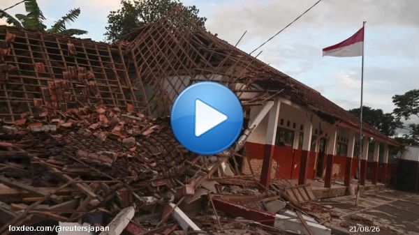 動画： #インドネシア #地震 で160人超が死亡、建物倒壊で多数が生き埋め　死傷者さらに増加の恐れ