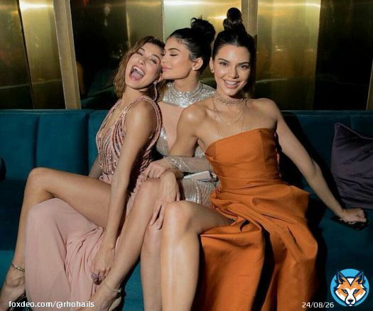 Hailey Baldwin, Kylie Jenner and Kendall Jenner 6 years ago.
