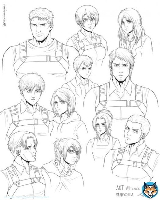 I couldn't sleep so I drew portraits of the alliance T^T.  #進撃の巨人 #AttackOnTitan #AttackonTitanFinalSeasonpart2 #aotfanart #aotalliance